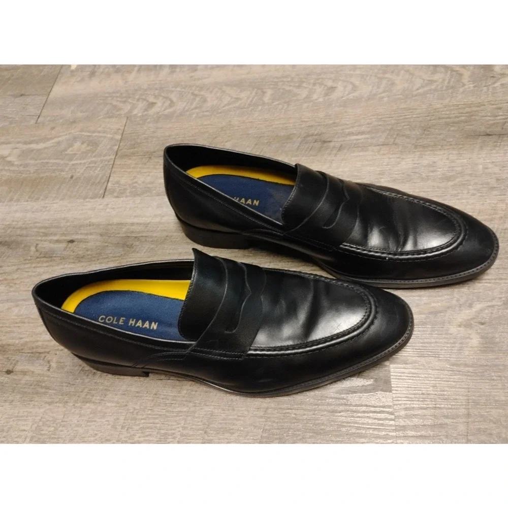 Cole Haan Warner Grand Penny Loafer Black Leather Size 13M C33223